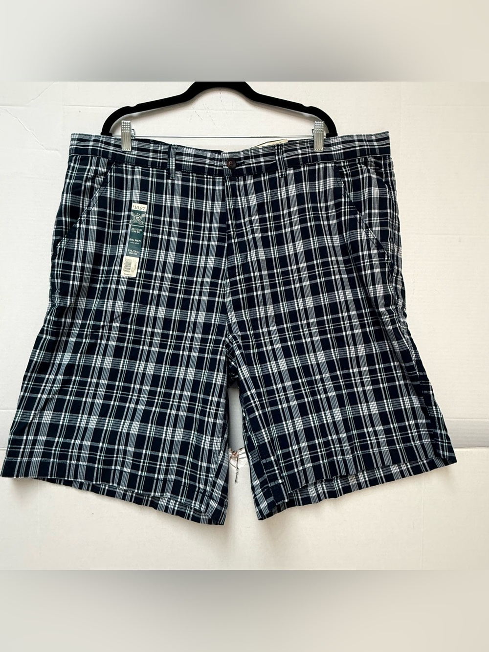 FADED GLORY SHORTS NAVY PLAID COTTON CHINO STYLE NWT SIZE 2XL